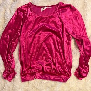 Maeve Fuchsia Velvet Blouse